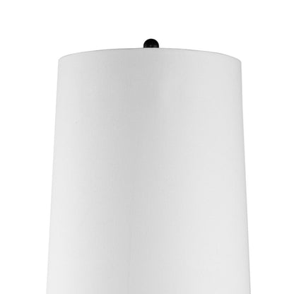 61 Inch Modern Floor Lamp, Round Drum Shade, Aluminum Frame, White, Black - View 2