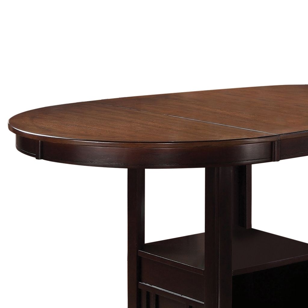 Dual Tone Counter Height Dining Table With Storage Base, Brown - View 4
