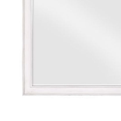 42 Inch Wall Mirror, Molded Sleek Wood Frame, White - View 5