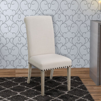 Rolled Back Parson Dining Chair, Beige, Set of 2 - View 6
