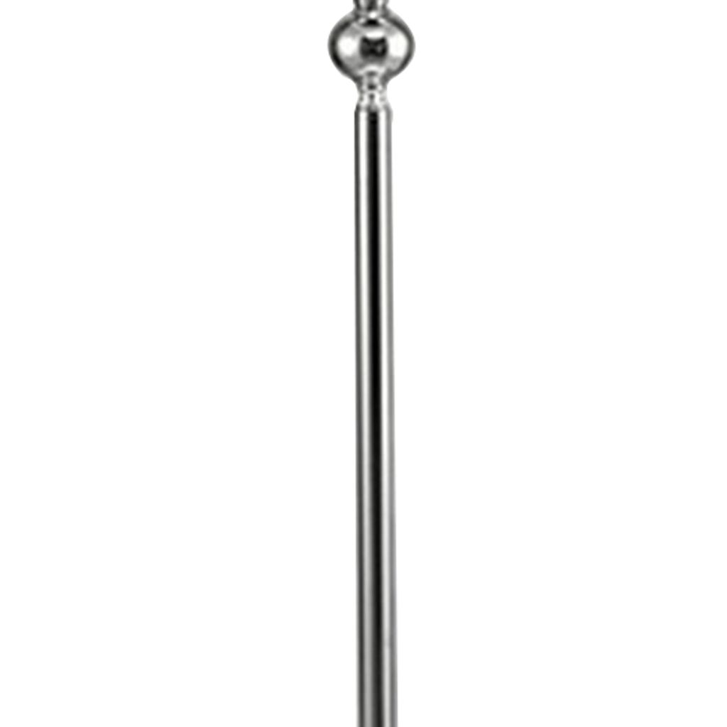 Floor Lamp with Metal Frame and Crystal Accent, White - View 3