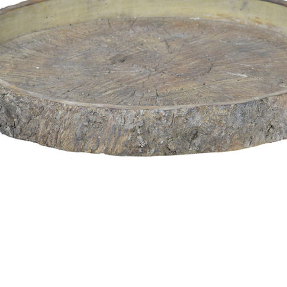 Decorative Cemented Log Plate with Distressed Details, Gray - View 2