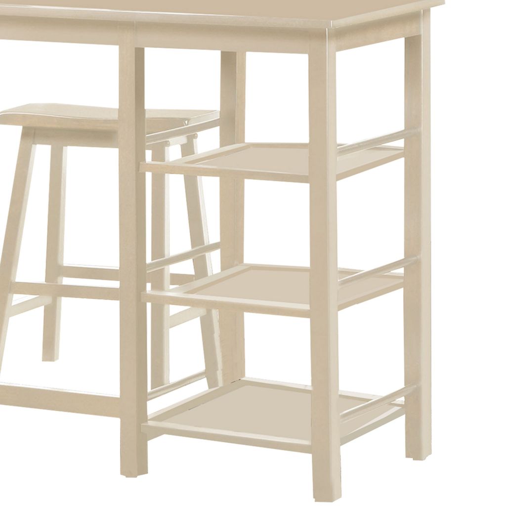 Spacious Counter Height Set, Off White, 3 Piece Pack - View 4