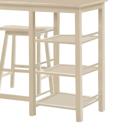 Spacious Counter Height Set, Off White, 3 Piece Pack - View 4