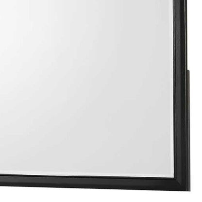 Rectangular Wooden Frame Dresser Top Mirror, Black and Silver - View 2