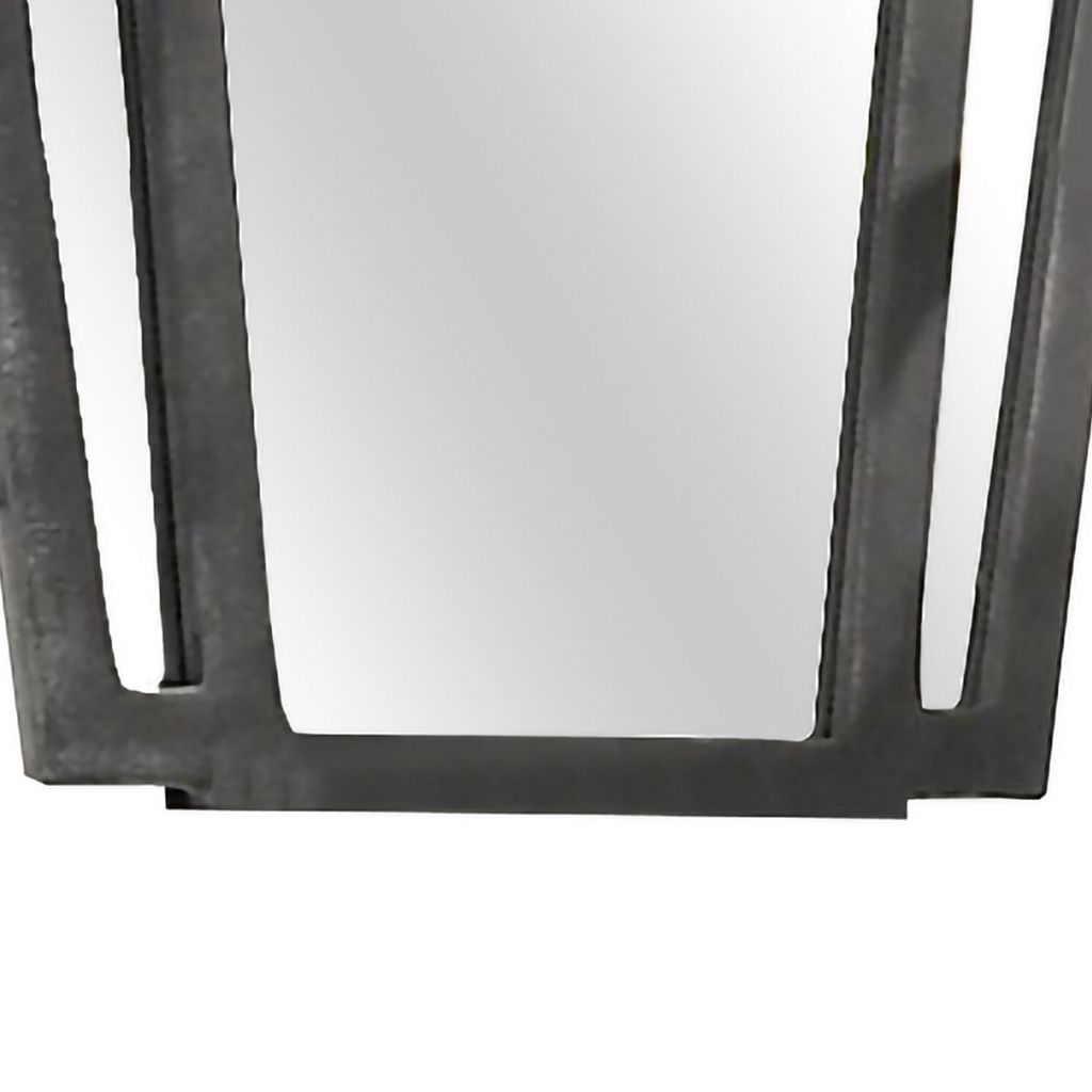 Tapered Fabric Frame Mirror with Mounting Hardware, Dark Gray - View 4