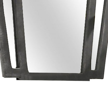 Tapered Fabric Frame Mirror with Mounting Hardware, Dark Gray - View 4