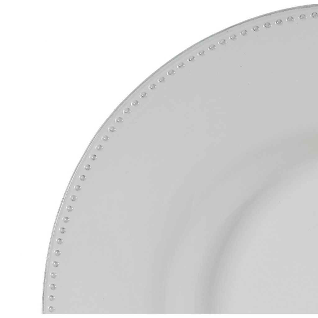 Enticing Round Decorative Porcelain Plate, White - View 3