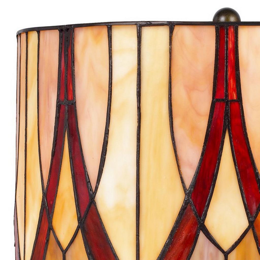 Eli 24 Inch Tiffany Style Table Lamp, Glass Shade, Antique Bronze - View 2