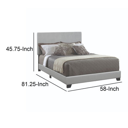 Leather Upholstered Full Size Platform Bed, Gray - View 6