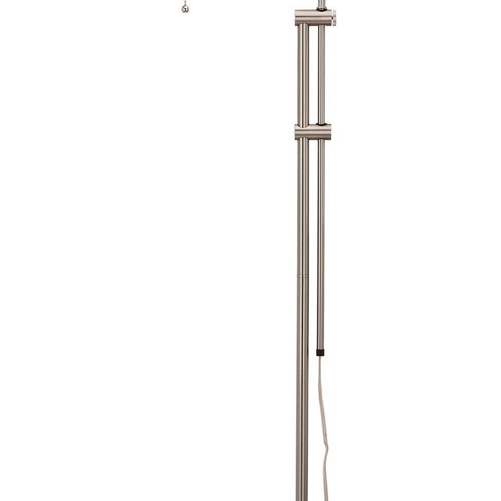 Metal Rectangular Floor Lamp with Adjustable Pole, White - View 3