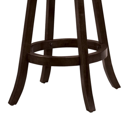 29" Swivel Bar Stool with Upholstered Seat, Black And Brown ,Set of 2 - View 2