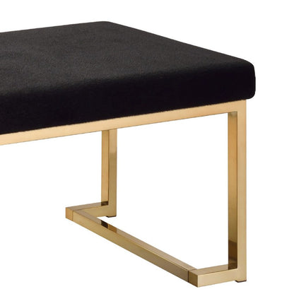 Astonishing Bench, Black Fabric & Gold - View 4