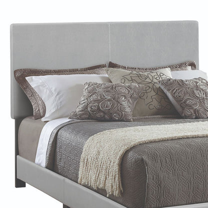 Leather Upholstered Full Size Platform Bed, Gray - View 3