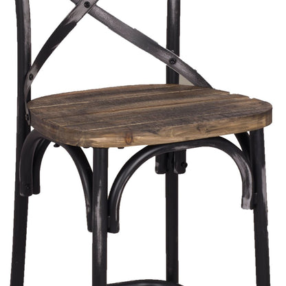 Zaire Bar Chair, Walnut & Antique Black - View 3