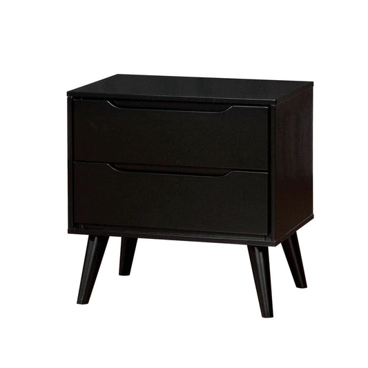 Lennart Mid Century Modern Nightstand, Black