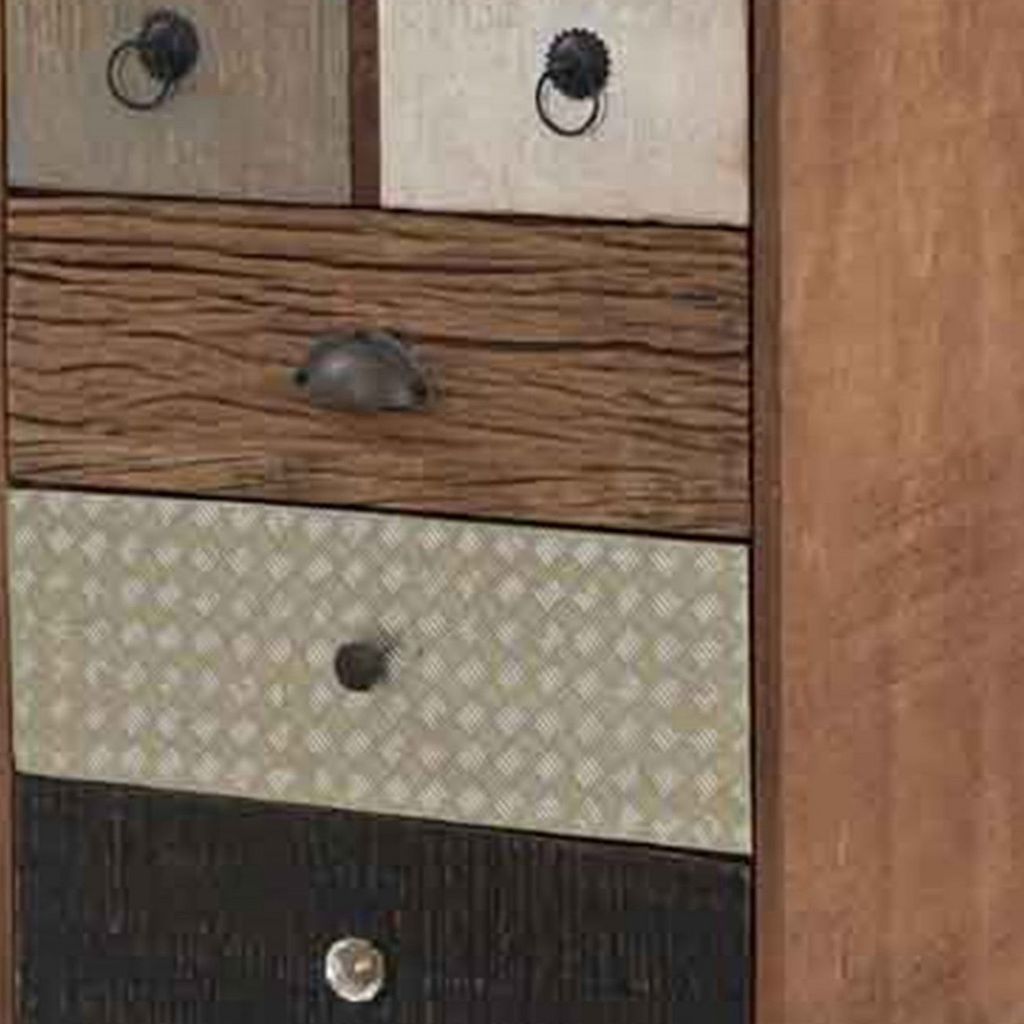 42 Inch Tall Dresser Chest, Multicolor, 6 Drawers, Sturdy Sled Base, Brown - View 2