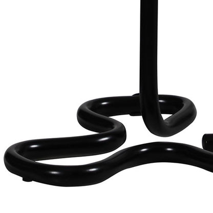 Plastic Shade Metal Table Lamp with Open Clover Base, Black - View 3