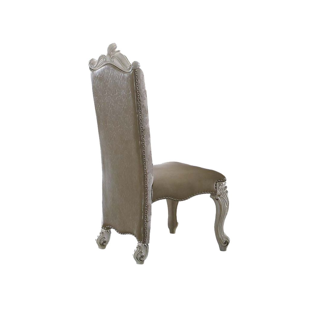 27 Inch Wide Dining Side Chair, Faux Leather, Set of 2, White - View 3
