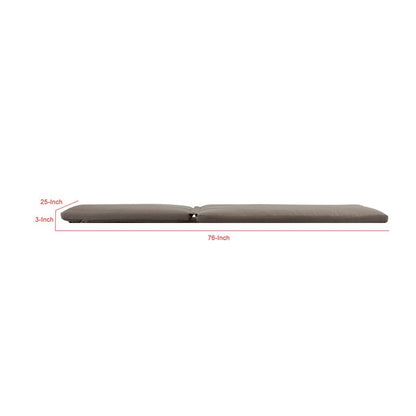 76 x 25 Outdoor Lounger Cushion, 2 Inch Thick Padding, Modern Gray Fabric - View 5