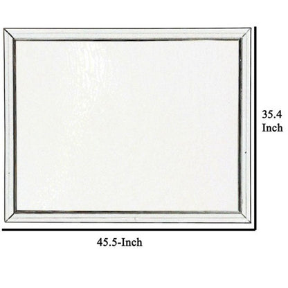 Rectangular Wood Encased Dresser Top Mirror, Champagne Silver - View 6