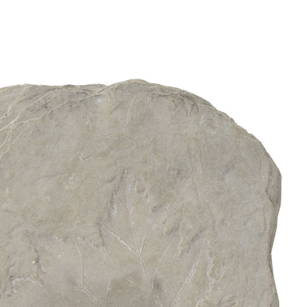 Concrete Fossil Accent Stone with Maple Leaf Imprint, White - View 2