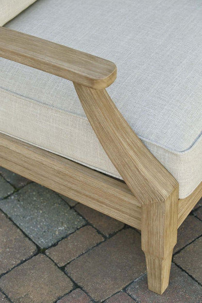 Traditional Wooden Chair with Fabric Cushioned Seating, Beige and Brown - View 3