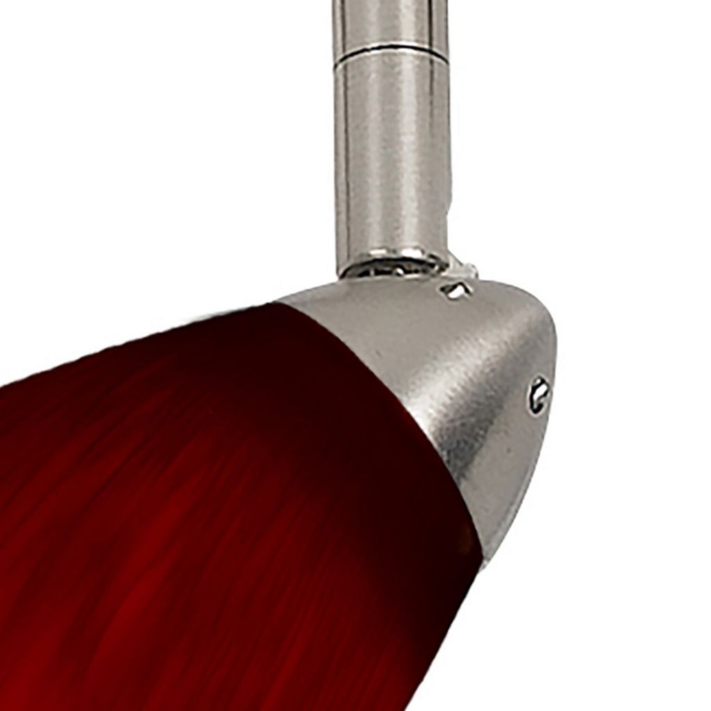 Hand Blown Glass Shade Track Light Head with Metal Frame, Red and Silver - View 2
