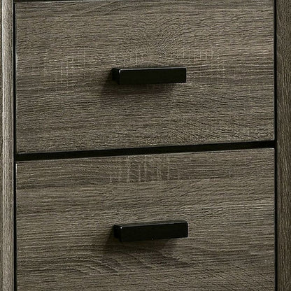 24 Inch 2 Drawer Wooden Nightstand with Finger Pulls, Brown - View 3