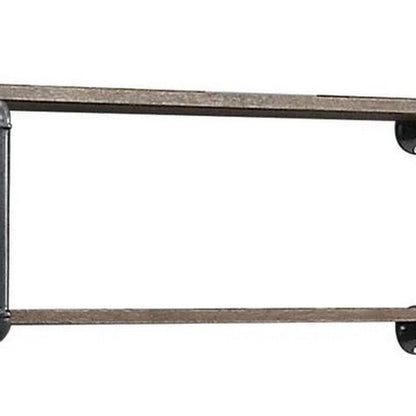 Antique Metal Framed Wall Rack, Brown and Gray - View 3