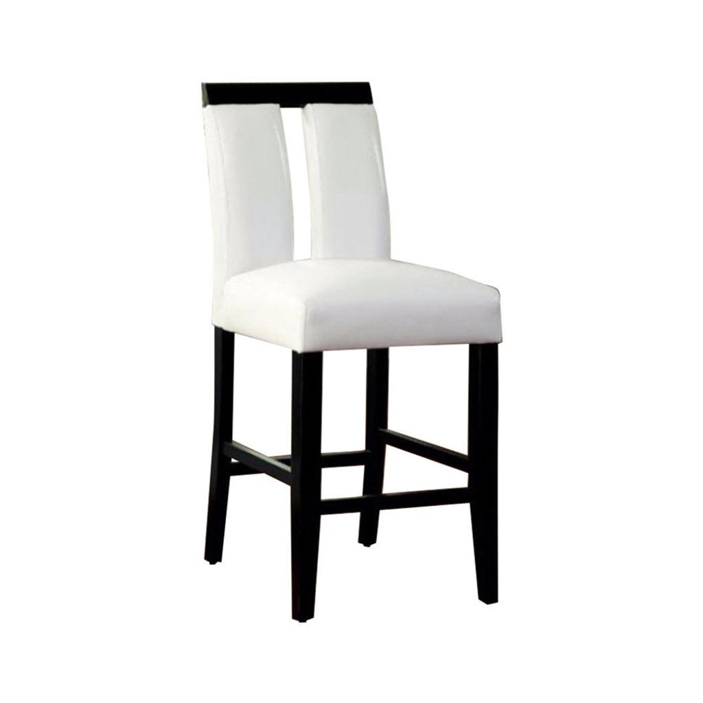 Luminar II Contemporary Counter Height Chair, White And Black Finish, Set of 2