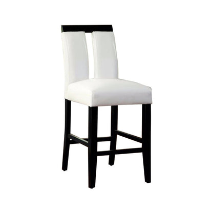 Luminar II Contemporary Counter Height Chair, White And Black Finish, Set of 2