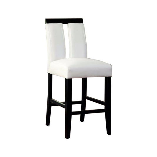 Luminar II Contemporary Counter Height Chair, White And Black Finish, Set of 2