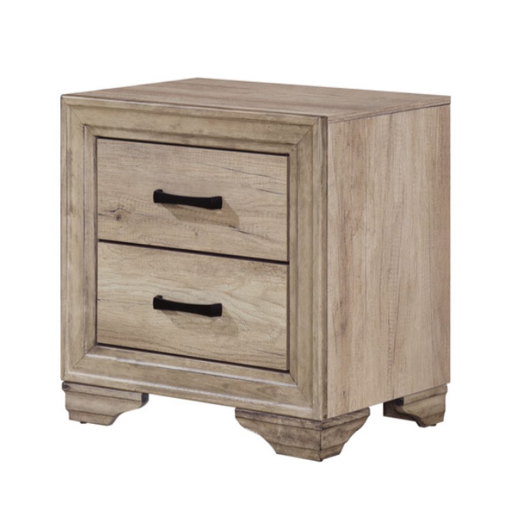 Wooden Night Stand With 2 Drawers In Brown - View 5