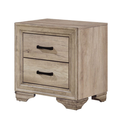 Wooden Night Stand With 2 Drawers In Brown - View 5
