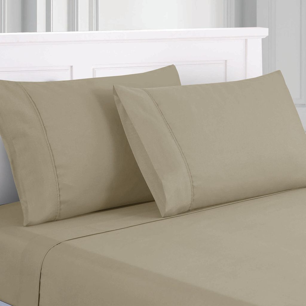 Lanester 4 Piece Deep Pocket Microfiber King Sheet Set The Urban Port, Taupe Gray - View 3