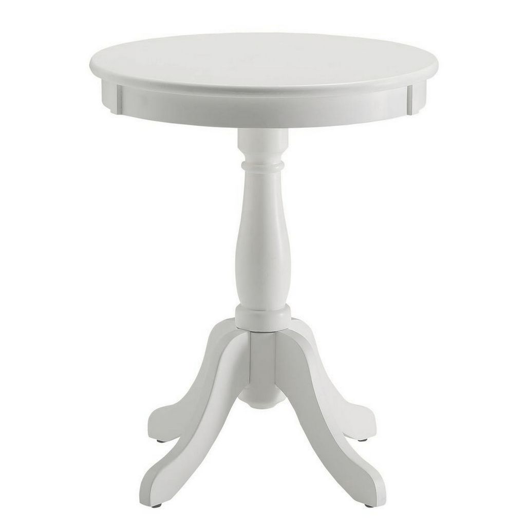 Astonishing Side Table With Round Top, White - View 7