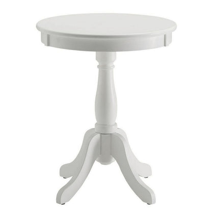 Astonishing Side Table With Round Top, White - View 7