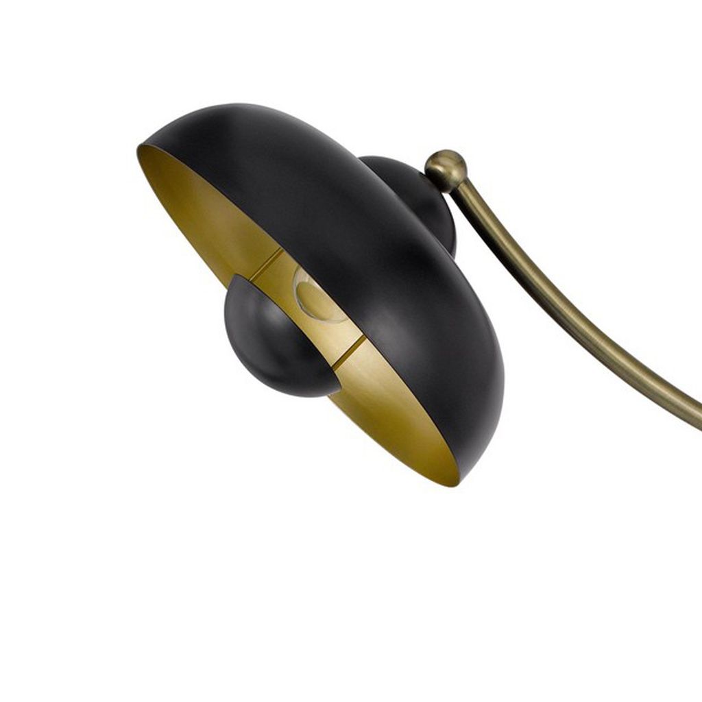66 Inch Adjustable Arc Floor Lamp, Dome Shade, Dark Bronze, Antique Brass - View 2