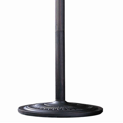 3 Way Metal Body Torchiere Lamp with Conical Mica Shade, Bronze - View 4