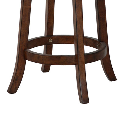 Curved Swivel Counter Chair, Fabric Padded Seating, Brown - View 4