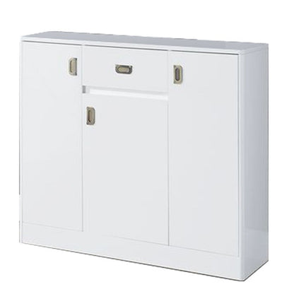 Server with 3 Door Storage and High Gloss, White