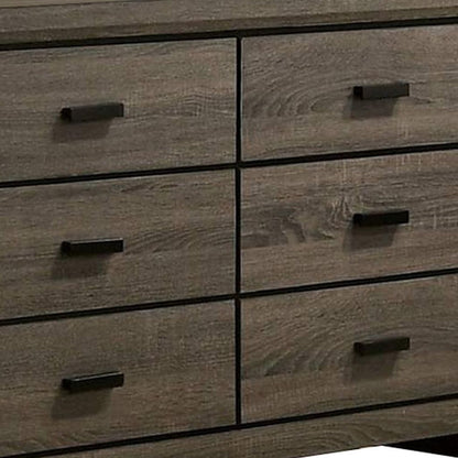 Dresser with Black Rectangular Pulls, Gray - View 3