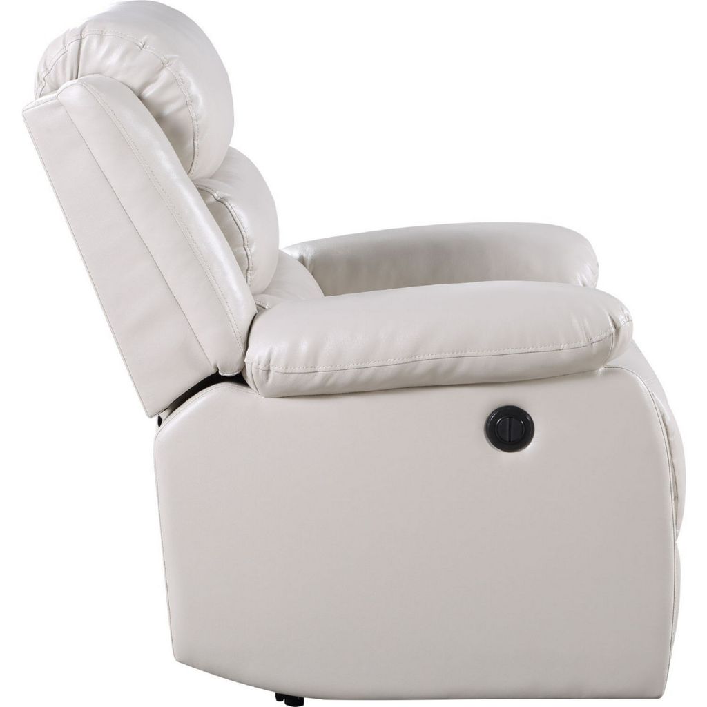 Power Recliner Chair with Split Back and Pillow Top, Cream - View 4