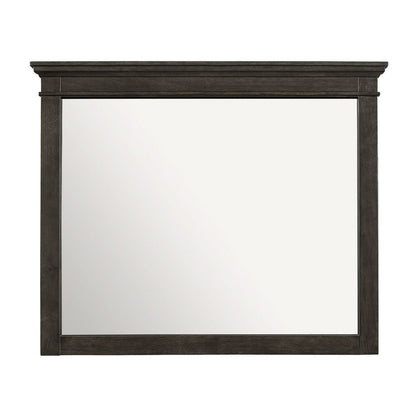 35 x 42 Inch Rectangular Wood Frame Dresser Mirror, Molded, Charcoal Gray - View 2
