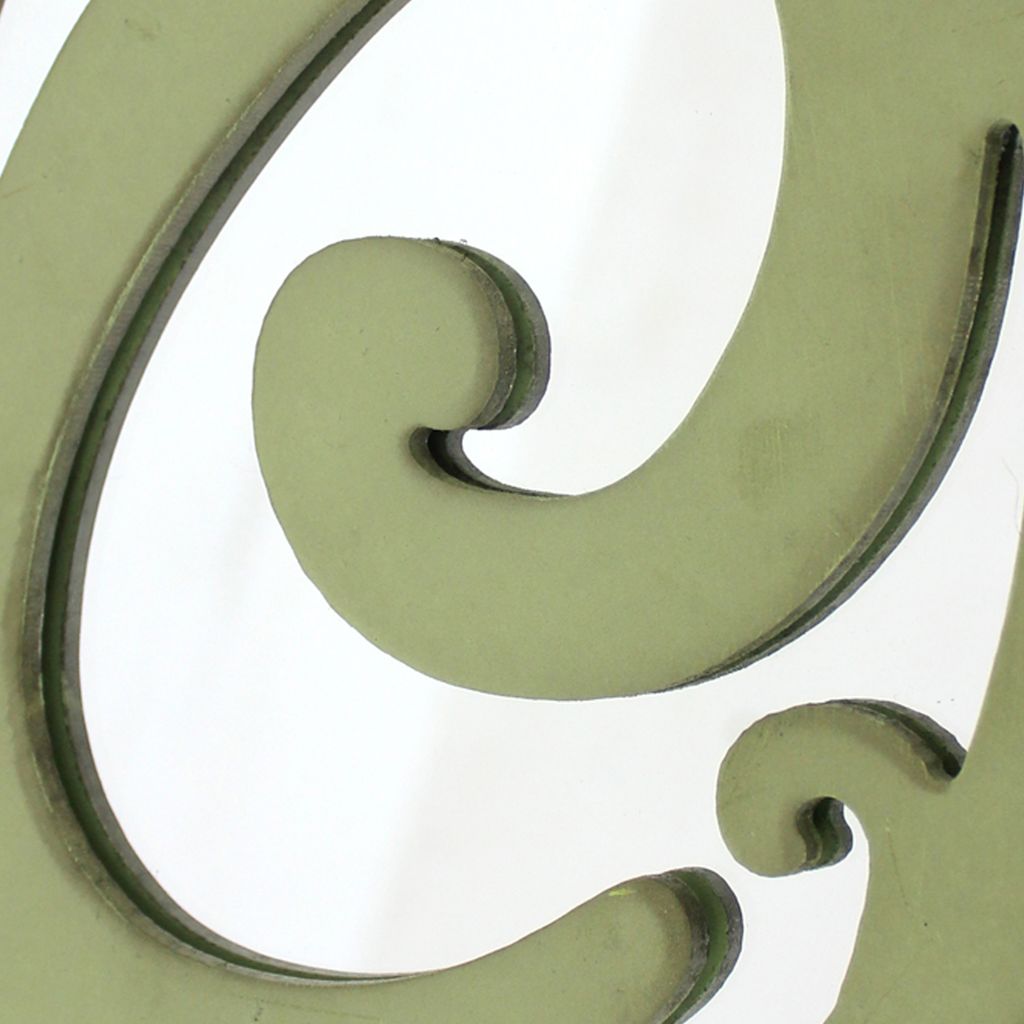 Set of 2 Wooden Oval Frame Wall Monogram with C Letter, Green - View 3