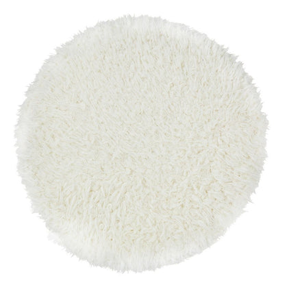 20 Inch Ottoman, Foam Filled, Shearling Fabric, Wood Frame, White, Brown - View 2