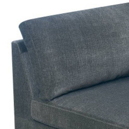 37 Inches Fabric Upholstered Wooden Corner Wedge, Gray - View 4