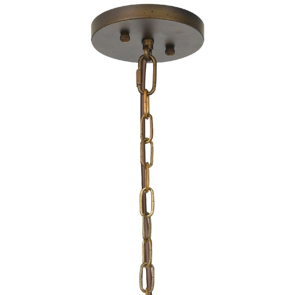 60 X 3 Watt Round Metal Frame Chandelier with 6 Foot Chain, Distressed Gold - View 4