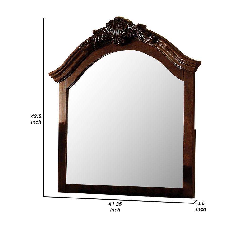 Velda II Baroque Style Mirror In Brown Cherry Finish - View 6